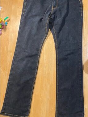 COOGI women  Dark Blue Straight Jeans with Contrast Stitching